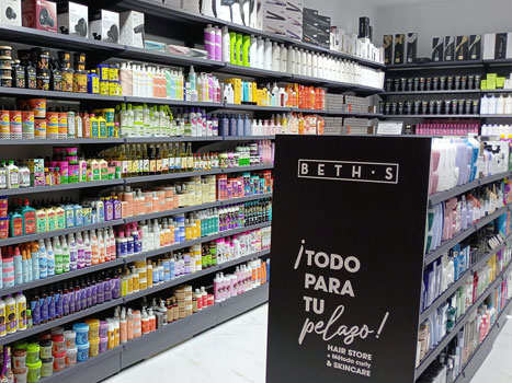 Tienda productos para el pelo peluquería BETH'S HAIR Centro Comercial Loranca Fuenlabrada Madrid